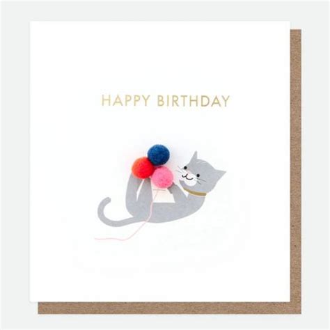 Caroline Gardner Birthday Card Mini Poms Cat