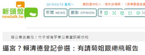 賴清德登記黨內初選 中媒引述新頭殼 但「總統」被抹黑 政治 Newtalk新聞