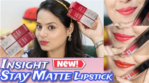 Insight New Stay Matte Lipstick Swatches ₹229 Only 😍😍😍😮😮 Youtube