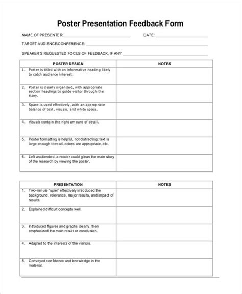 Free 22 Sample Presentation Feedback Forms In Pdf Excel Ms Word