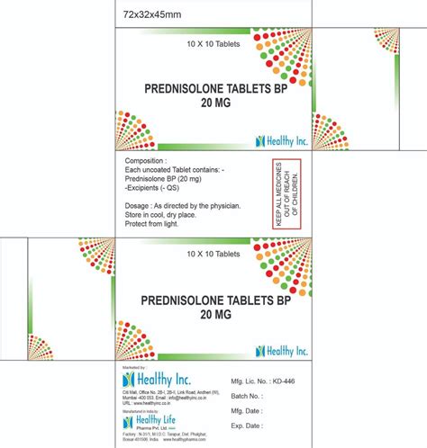 Prednisolone Tablets BP 20 MG At Best Price In Mumbai By Healthy Inc