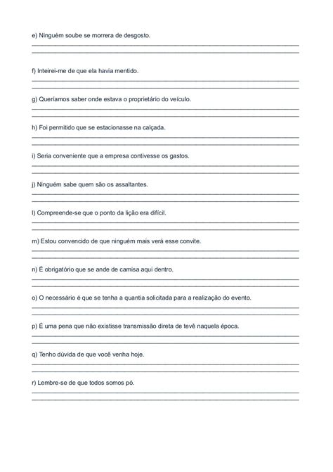 Orações Subordinadas Substantivas Questões