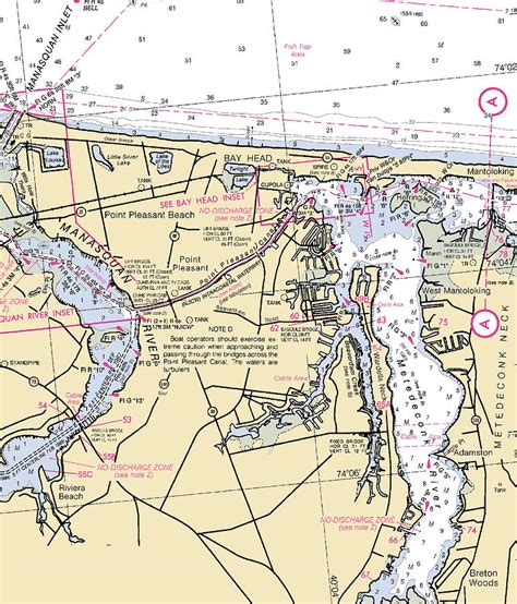 Metedeconk River New Jersey Nautical Chart Mixed Media By Sea Koast