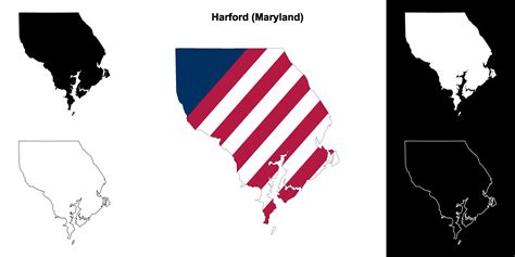 Harford County, Maryland outline map set 43105506 Vector Art at Vecteezy