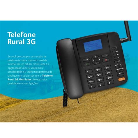 Telefone Celular Rural Fixo 3G Dual Sim Re504 Multilaser MadeiraMadeira