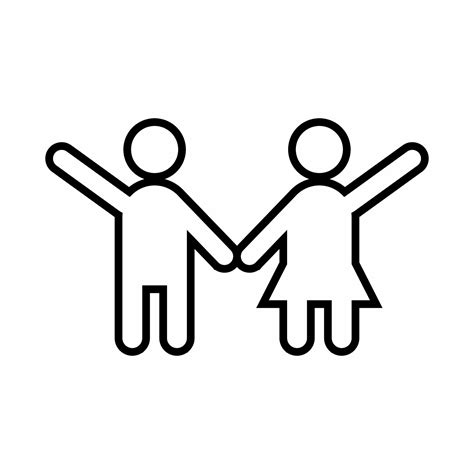 Children icon holding hands line art 9102035 Vector Art at Vecteezy