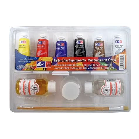 Estuche Oleo Con Tubos Atl Oil Painting Set With Tubes Art Vallarta