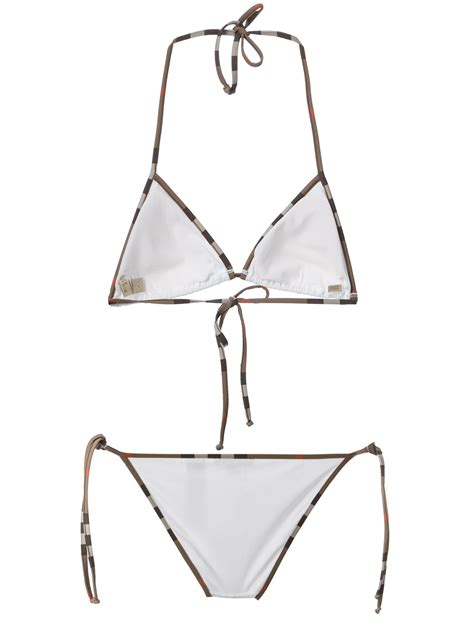 Lyst Burberry Brit Check Trim Bikini In White