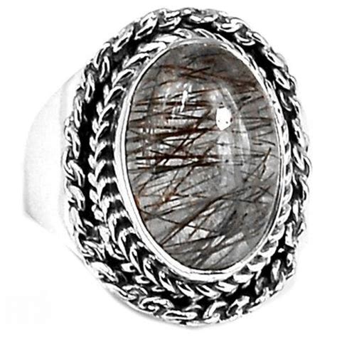 Bague Quartz Tourmalin Monture Argent Taille Ref