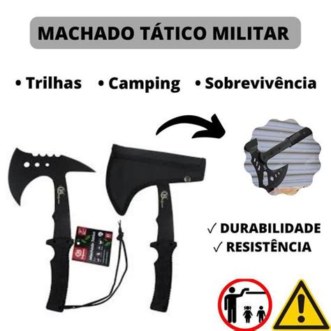 Machado Tático Aço Militar Sobrevivência Bainha SQ Só Qualidade