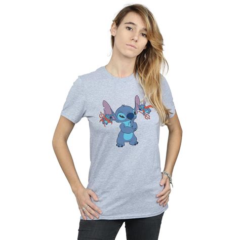 Disney Womens Lilo And Stitch Little Devils Cotton Boyfriend T Shirt