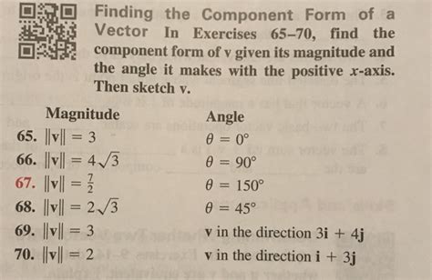 Solved !, 回Finding the Component Form of a Vector In | Chegg.com