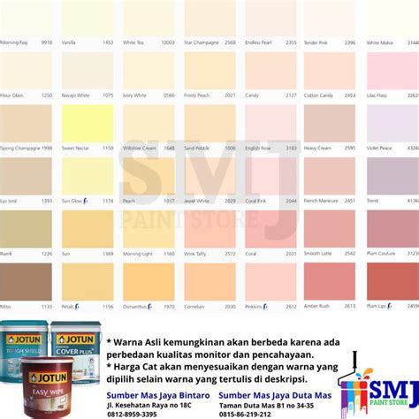 Jual PROMO CAT TEMBOK INTERIOR ANTI NODA JOTUN EASY WIPE WARNA TINTING