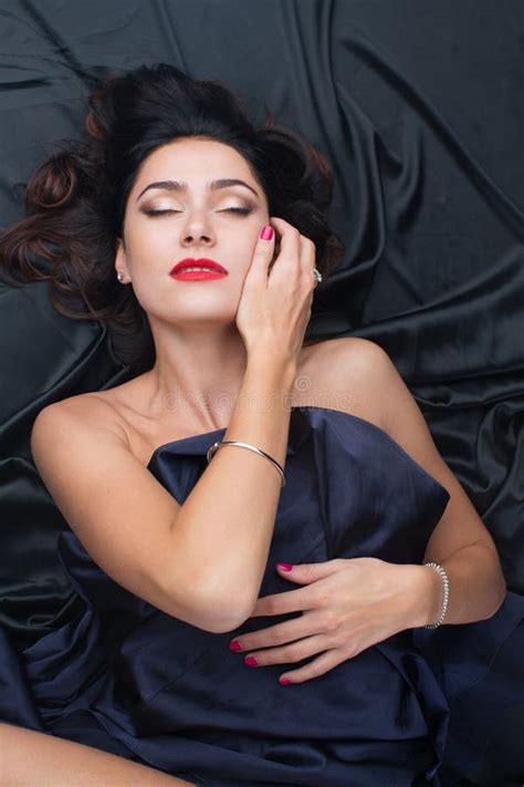 Naked Woman Lying Red Silk Sheets Stock Photos Free Royalty Free Stock Photos From Dreamstime