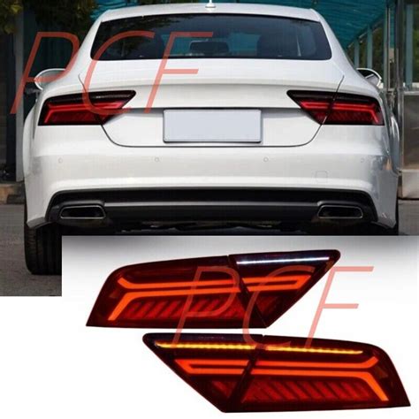 Sequential Turn Signal Tail Lamps Pair LED Tail Lights For Audi A7 2012