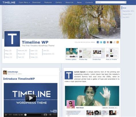 Timeline WP Style Wordpress Theme Facebook Wordpress Temas