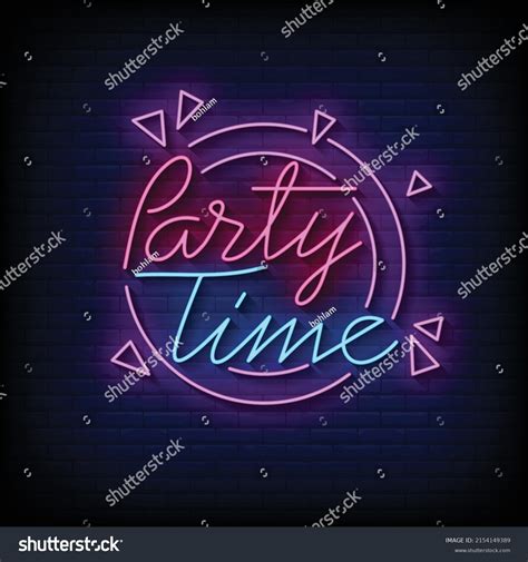 Party Time Neon Signs Style Text Stock Vector Royalty Free 2154149389