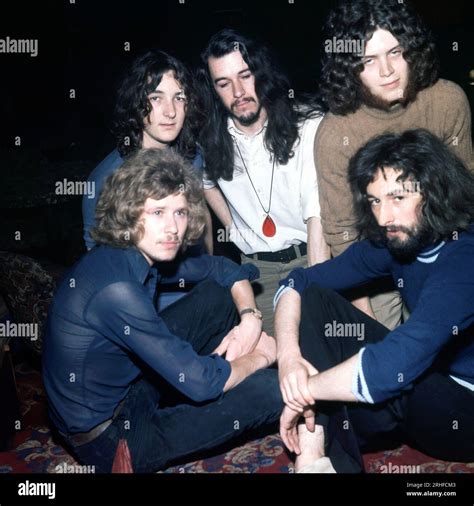 Members of British rock band 'Supertramp', clockwise from bottom left ...