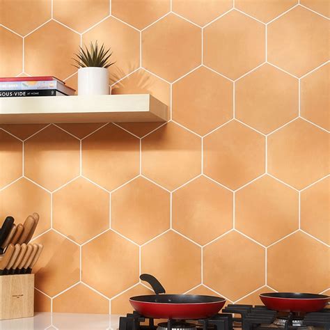 Hexart Orange 8 Hex Matte Porcelain Tile