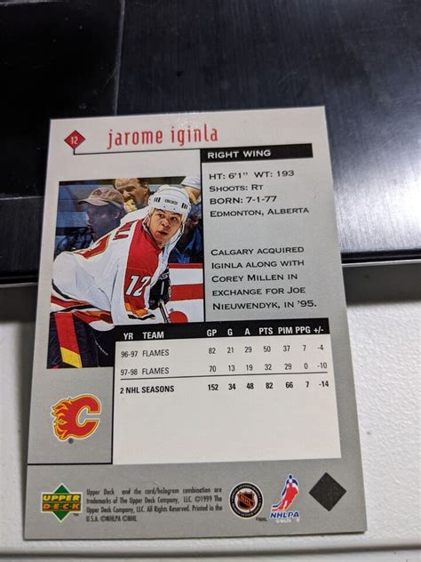 98 99 Upper Deck Black Diamond Jarome Iginla 12 EBay