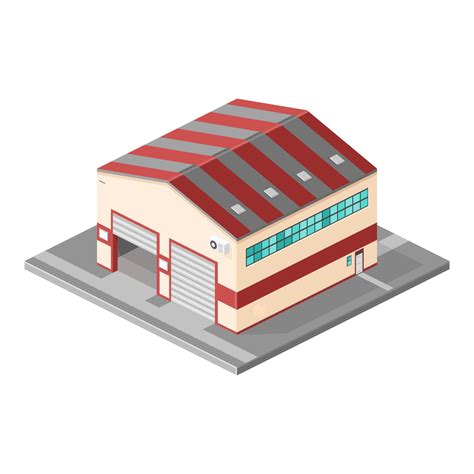 Isometric Industrial Warehouse Building Icon 55756259 Vector Art at
