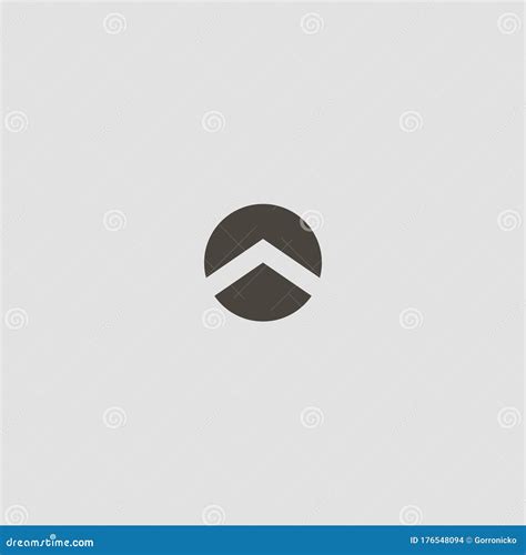 Simple Vector Geometric Negative Space Round Sign Of Mountain Peak