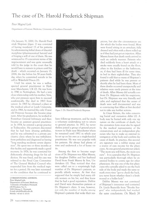 (PDF) The case of dr. Harold Frederick Shipman