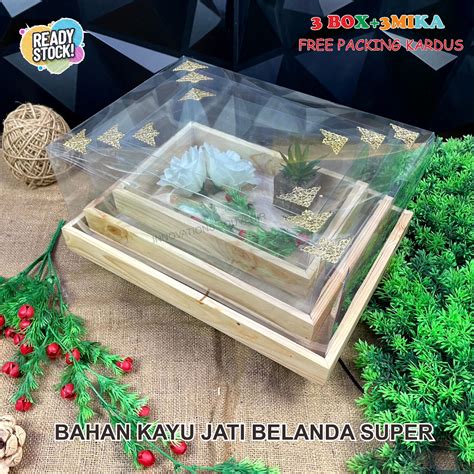 Jual Kotak Hantaran Kayu Rustic Pernikahan Lamaran Set Isi Pics