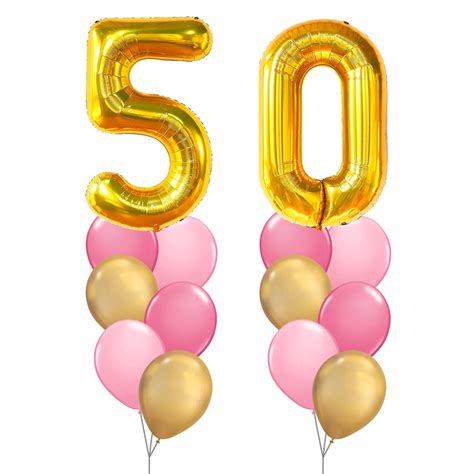 50th Birthday Balloon Gold Set 01 Giant No Balloon Bouquets