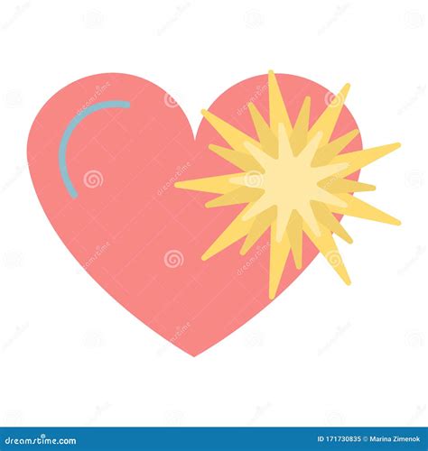 Sticker Star In The Heart For The Holiday Valentine`s Day Stock Vector