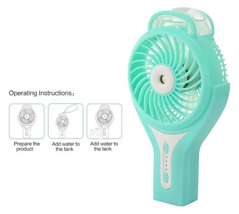 Topwell Handheld Mini Usb Misting Fan Water Spray Fan Rechargeable