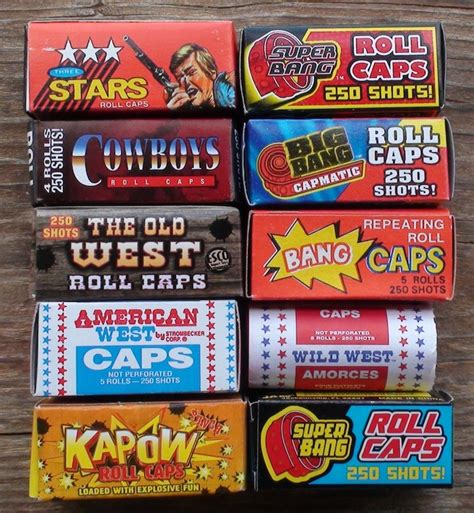 C 100 2 Collectors mixed Brands cap gun 50 SHOT PAPER ROLL CAPS | Wild ...