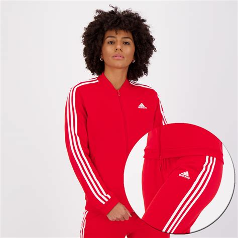 Agasalho Adidas Essentials S Feminino Vermelho Futfanatics