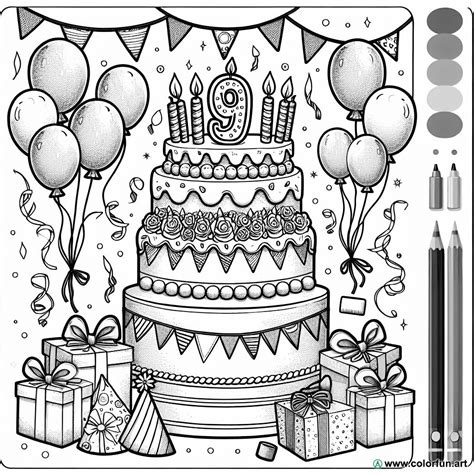 Coloriage Pour Anniversaire De Ans Avec G Teau T L Charger Ou