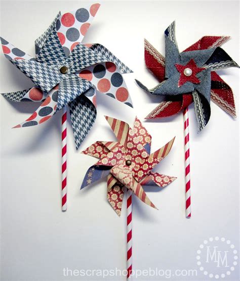 Patriotic Pinwheels And Double Pinwheel Tutorial The Scrap Shoppe