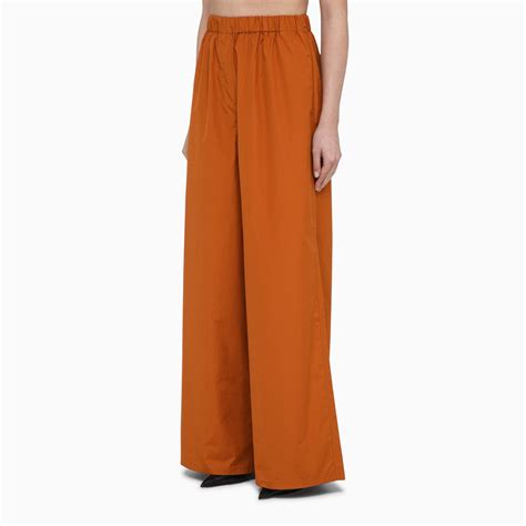 Max Mara Wide Earth Coloured Cotton Trousers Thedoublef