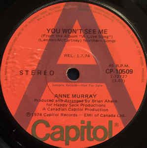 Anne Murray - You Won't See Me (1974, Vinyl) | Discogs