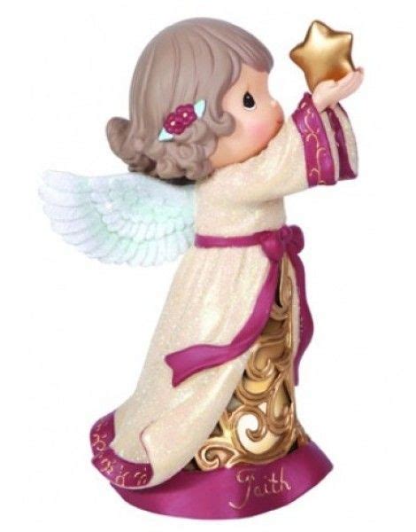 Precious Moments Figurine Faith Angel Holding Star Led Light Cream