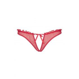 Lingerie Sexy String Ouvert Rouge V Magenta Axami Lingerie
