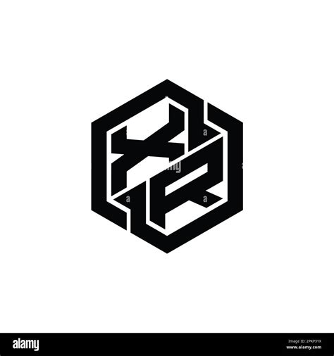 Xr Logo Monogram Gaming With Hexagon Geometric Shape Design Template