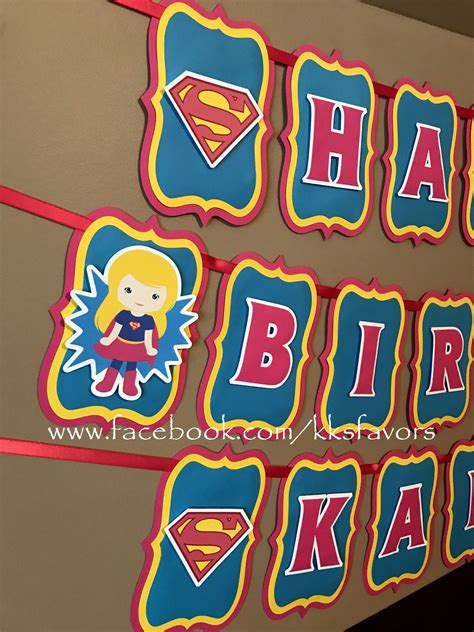 Super Girl Birthday Party Bannersupergirl Birthday Party Bannersuper