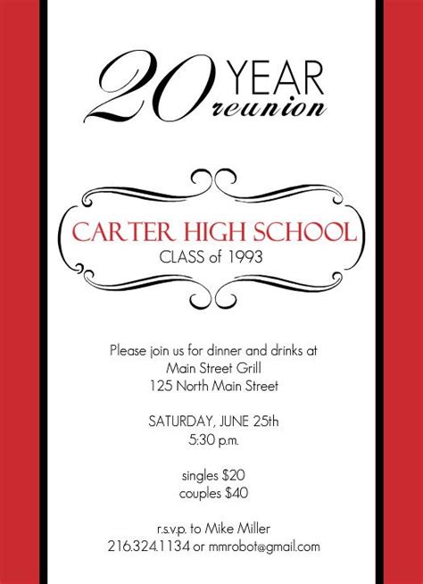 17 best High School Reunion Invitations images on Pinterest | Invitation cards, Class reunion ...