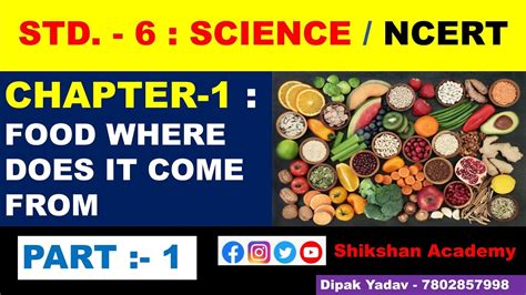 CLASS 6 SCIENCE CHAPTER 1 FOOD WHERE DOES IT COME FROM PART 1 NCERT