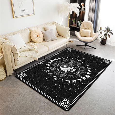 YST Sun And Moon Area Rug Twelve Constellations Zodiac Rug 3x5 Moon