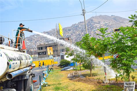 Regado de áreas verdes del distrito Noticias Municipalidad