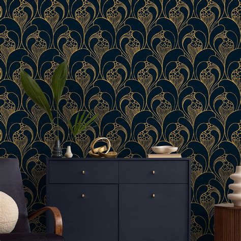 Amazon Murwall Nouveau Abstract Wallpaper Dark Art Deco Wall Mural