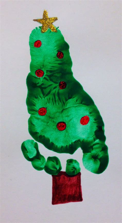 Baby Footprint Christmas Tree Baby Christmas Crafts Christmas Art