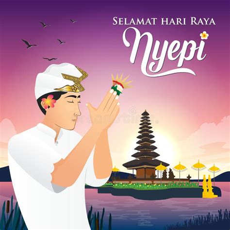 Selamat Hari Raya Nyepi Translation Happy Day Of Silence Nyepi Stock