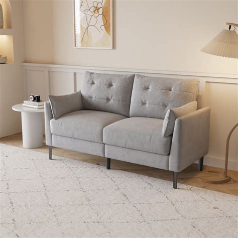 Wrought Studio 57.5”Light Grey Love Seat Sofa | Wayfair