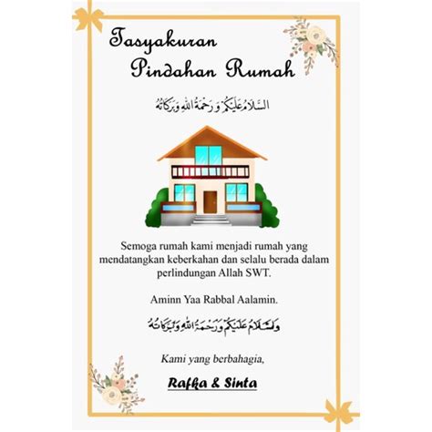 Jual Kartu Syukuran Pindahan Rumah Simple Shopee Indonesia